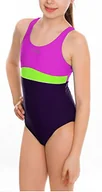 Stroje kąpielowe - Aqua-Speed Dziewczęce Emily kostium kąpielowy dla dziewczynek Fioletowy/zielony/ciemny fioletowy Size 152 - miniaturka - grafika 1