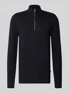 Swetry męskie - Bluza z kołnierzem z mieszanki bawełny z efektem dzianiny - miniaturka - grafika 1