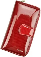 Portfele - Portfel Damski Skóra Naturalna PATRIZIA Duży Z Suwakiem Piórnik Lakierowany CB-116 CZERWONY RFID 16,5 x 9 x 3,5 [cm] - miniaturka - grafika 1