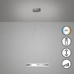 FISCHER & HONSEL Lampa wisząca Sirko, możliwość ściemniania, aluminiowy / szary / cynkowy, salon / jadalnia, metal, nowoczesny - Lampy sufitowe - miniaturka - grafika 1