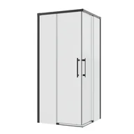 Kabiny prysznicowe - Kabina prysznicowa kwadratowa Remix 90 x 90 x 195 cm czarna Sensea - miniaturka - grafika 1