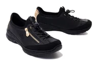 Półbuty damskie - RIEKER N3269-00 black, półbuty damskie - Rieker - miniaturka - grafika 1