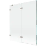 Parawany nawannowe - Mexen Lunar parawan nawannowy 2-skrzydłowy lewy 140 x 150 cm, transparent, nikiel szczotkowany - 897-140-100-97-00-L - miniaturka - grafika 1