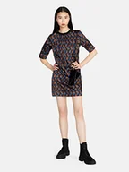 Sukienki - Sisley Damska sukienka 4L5WLV02X, wielokolorowa, 62R, 38, Wielokolorowy 62r, 38 - miniaturka - grafika 1