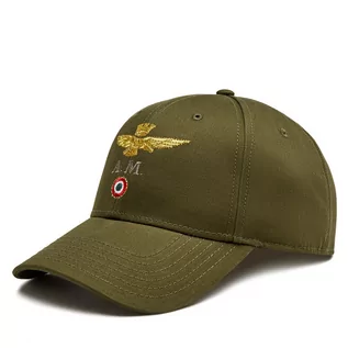 Czapki męskie - Czapka z daszkiem Aeronautica Militare 241HA1100CT2848 Verde Militare - grafika 1