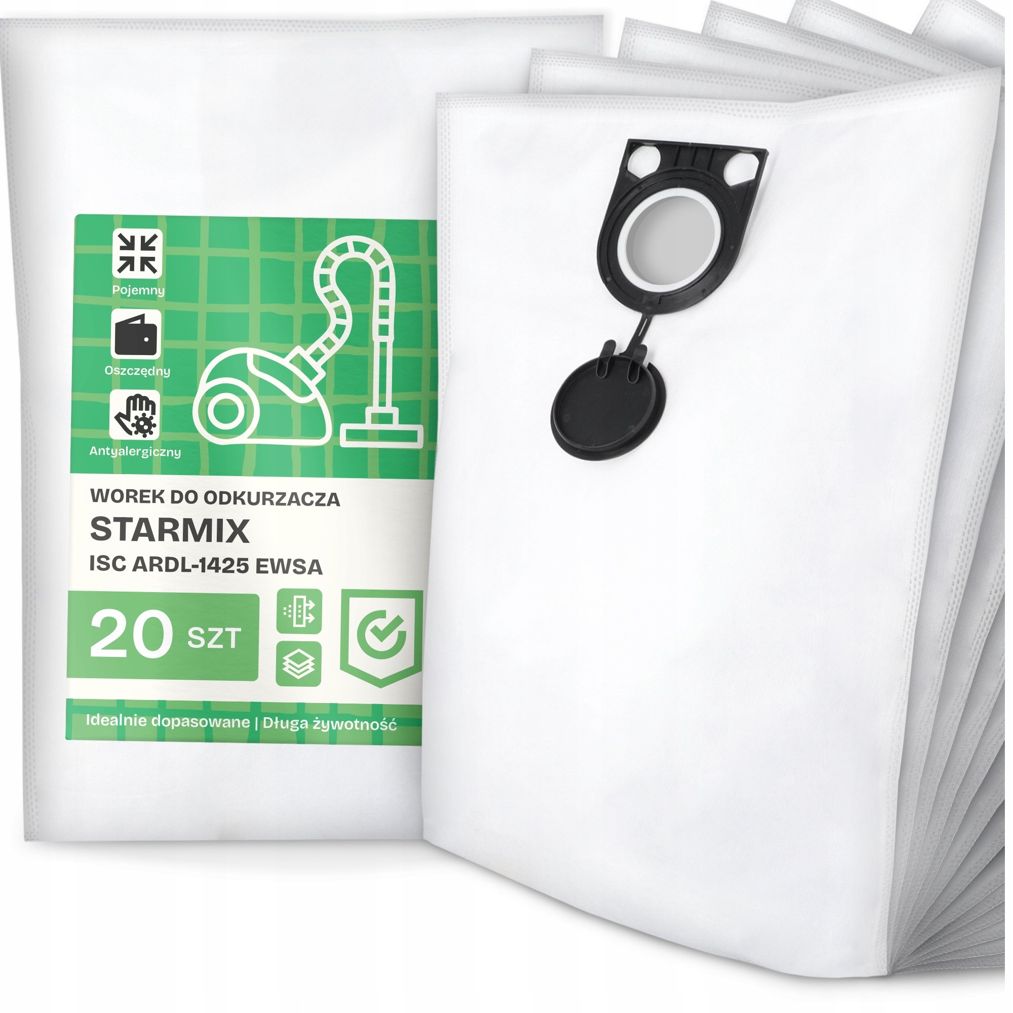 20x Worek do Odkurzacza Starmix Isc ARDL-1425 Ewsa Syntetyczny Pojemny G9