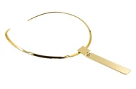 Naszyjniki - Choker z pozłacanej stali szlachetnej z prostą zawieszką - miniaturka - grafika 1
