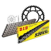 Części motocyklowe - Zestaw łańcuchów DID stal 520VX3 / 114 nit zamek do Kawasaki EL B Eliminator 250 ccm rok prod. 1988-1996 - miniaturka - grafika 1