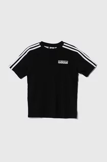 Koszulki dla chłopców - adidas Originals t-shirt bawełniany dziecięcy kolor czarny z nadrukiem - grafika 1