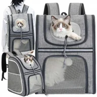 Torebki damskie - Plecak Dla Kota Psa Transporter Torba Petsmart Nosidlo Dla Zwierzat Szary - miniaturka - grafika 1
