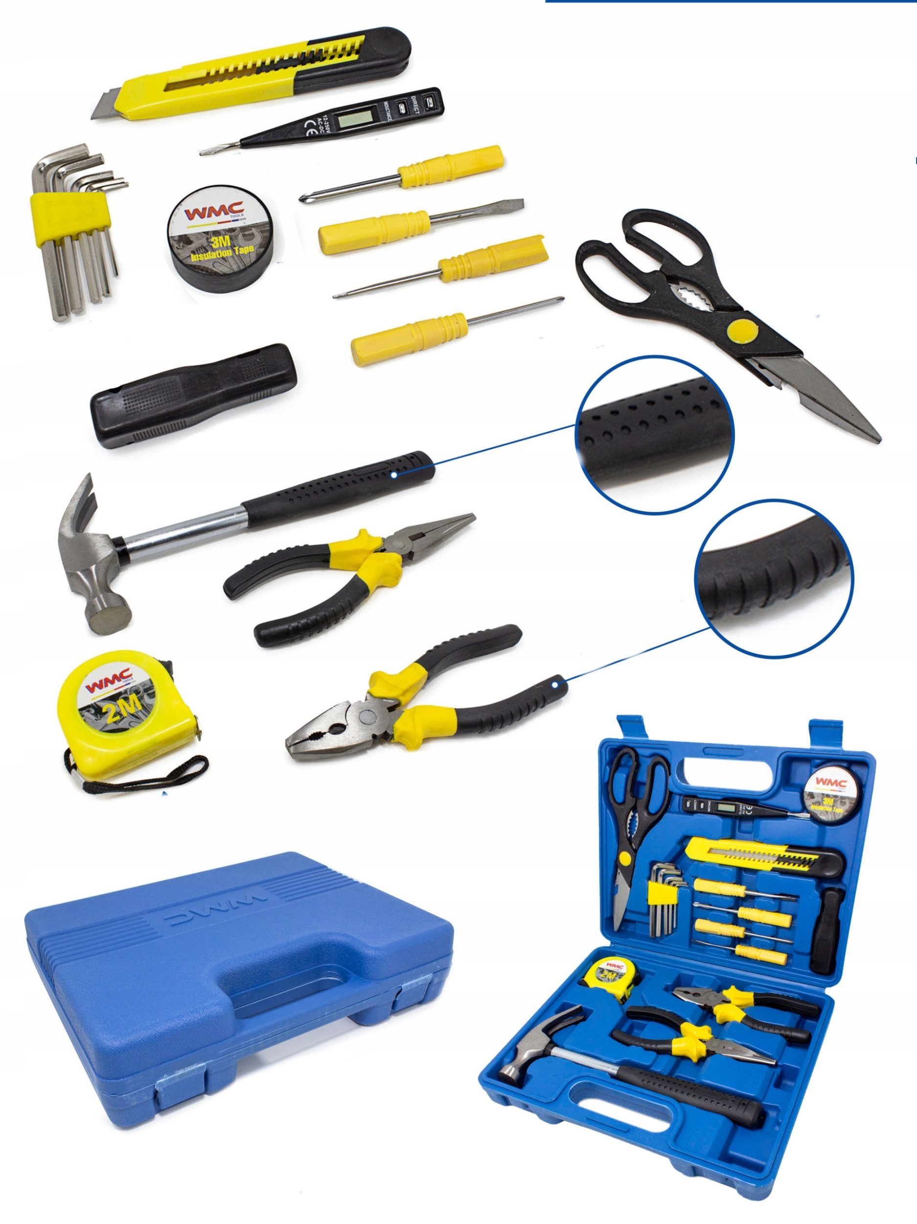 Bahco Zestaw narzędziowy 18 el. Kombinerki młotek imbusy