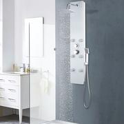 Panele prysznicowe - VidaXL Panel prysznicowy, szkło, 25 x 44,6 x 130 cm, biały - miniaturka - grafika 1