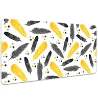 Podkładki na biurko - Podkładka na biurko Czarne Złote Pióra 100x50 cm, Dywanomat - miniaturka - grafika 1