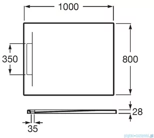 Roca Pyros 100x80cm brodzik prostokątny konglomeratowy biały AP9013E832001100 | - Brodziki prysznicowe - miniaturka - grafika 2