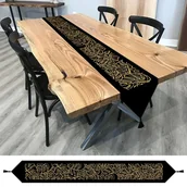 Pasmanteria - Haft krzyżykowy - Zestaw do haftu - Bieżnik szarfa z monsterą - czarny - miniaturka - grafika 1