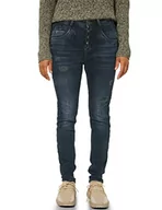 Spodnie damskie - Street One jeansy damskie loosefit, Niebieski czarny Destroy Washed, 27W / 30L - miniaturka - grafika 1