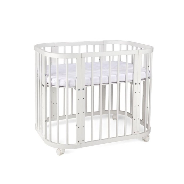 Waldin łóżeczko 5w1 z materacem Białe