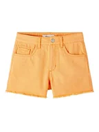 Spodenki damskie - NAME IT Dziewczęce szorty Regular Fit Twill, Mock Orange, 122 cm - miniaturka - grafika 1
