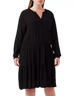 Sukienki - TOM TAILOR Damski Sukienka szyfonowa z falbanką 1030252, 14482 - Deep Black, 40 - miniaturka - grafika 1