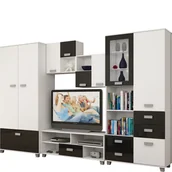 Inne meble do salonu - Meblościanka 1 Solo MebloCross Biały Mat / Czarny Połysk - miniaturka - grafika 1