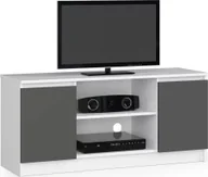 Szafki RTV - Elior Nowoczesna szafka RTV biała + grafit / szary - Darius 5X 140 cm - miniaturka - grafika 1
