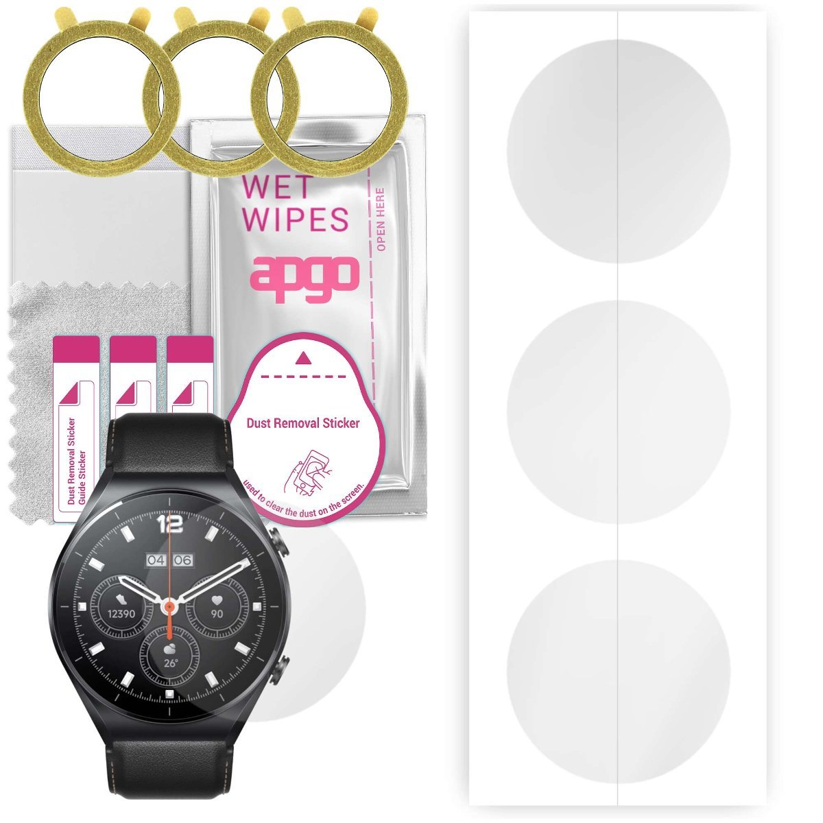 3x Folia hydrożelowa do Xiaomi Watch S1 - apgo Smartwatch Hydrogel Protection Ochrona na ekran smartwatcha