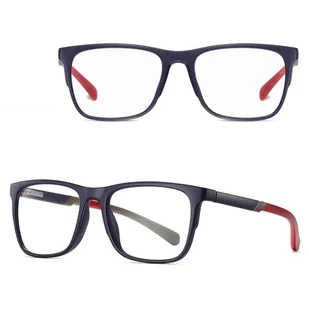 Męskie okulary zerówki z filtrem Blue Light i Antyrefleks do komputera 25170A granat/czerwony - Okulary korekcyjne, oprawki, szkła - miniaturka - grafika 1