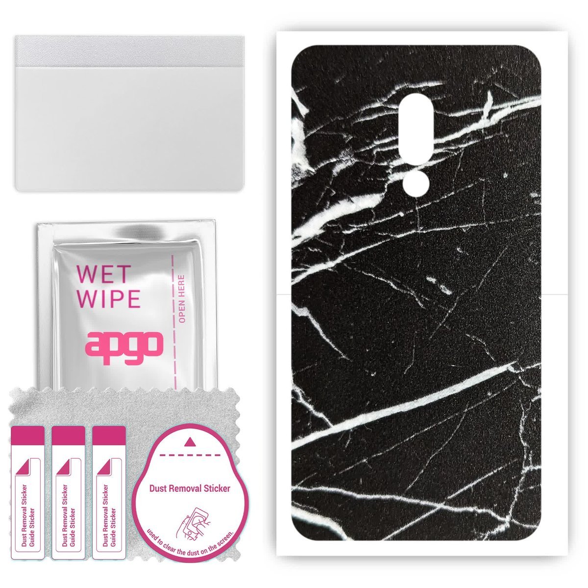 Folia naklejka skórka strukturalna na TYŁ do Meizu 16 - Marmur Ciemny - apgo SKINS