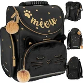 Plecaki szkolne i tornistry - Starpak Tornister Szkolny Czarny Kotek z Futerkiem 529687 - miniaturka - grafika 1