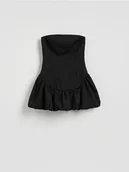 Sukienki - Reserved - Sukienka mini typu bombka - czarny - miniaturka - grafika 1