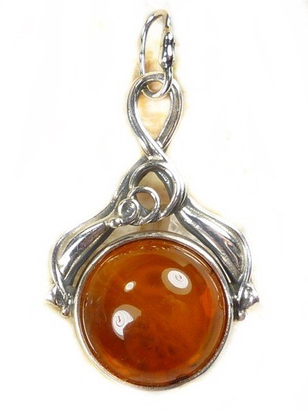 Wisiorek srebrny z bursztynem 6030-7