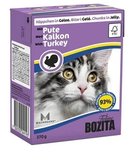 Bozita z Indykiem kawałki w galaretce Kartonik 370g NBOZ3937 - Mokra karma dla kotów - miniaturka - grafika 4