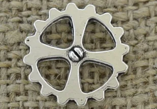 [312228] Element ozdobny steampunk tryb kolor srebrny 14mm 4szt - Półfabrykaty do biżuterii - miniaturka - grafika 1