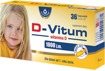 Oleofarm SP Z O.O D-VITUM Witamina D dla dzieci 1000 j.m 36 kaps 3419121