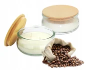 Świece - 2x Świece sojowe zapachowe z drewnianą pokrywką zapach kawa poj 210 ml - miniaturka - grafika 1