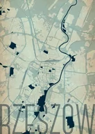 Plakaty - Plakat NICE WALL Rzeszów, Artystyczna mapa 50x70 cm - miniaturka - grafika 1