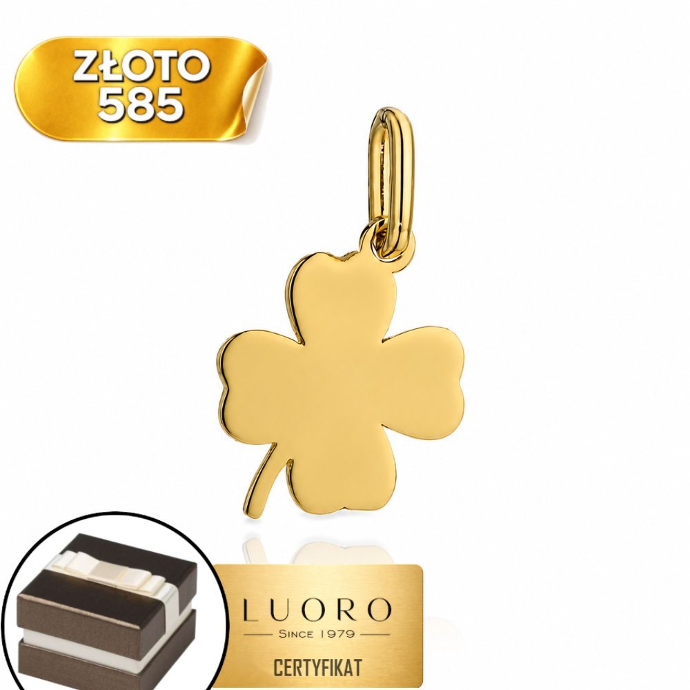 ZAWIESZKA ZŁOTA 585 14K KONICZYNKA GŁADKA 15 MM ELEGANCKA KLASYKA