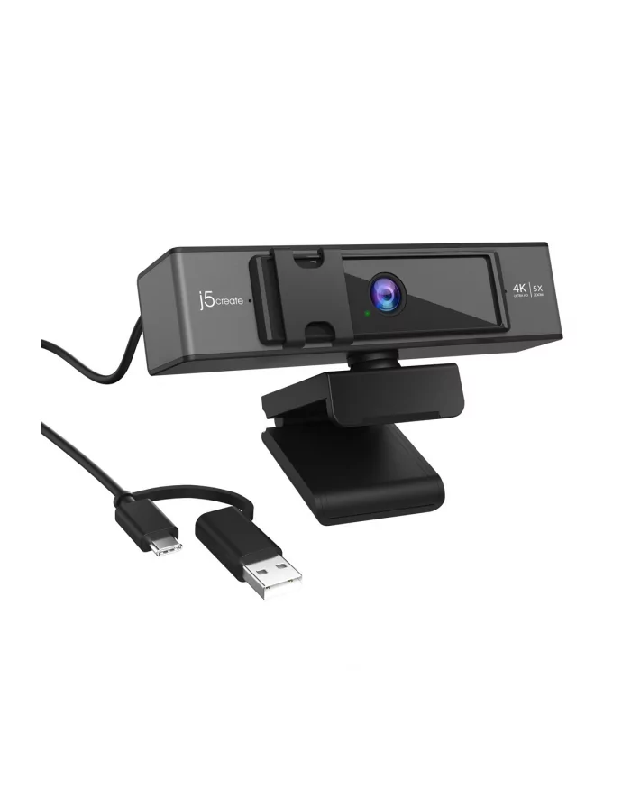 j5 create Kamera j5create USB 4K Ultra HD Webcam with 5x Digital Zoom Remote Control USB-C/USB 20; kolor czarny JVCU435-N