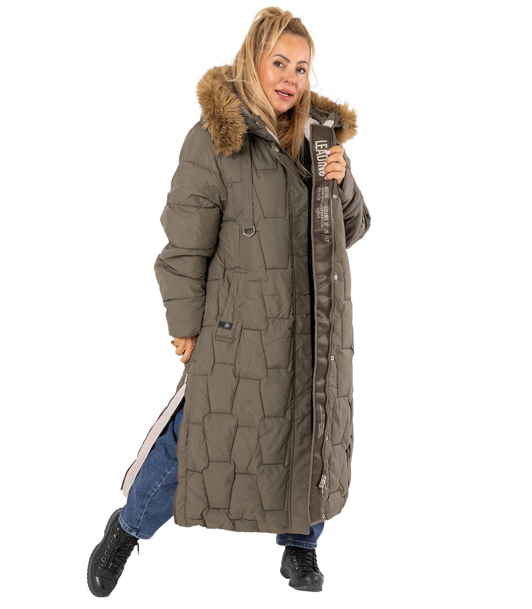 Długa kurtka pikowany płaszcz zimowy URBAN LONG PUFF PLUS SIZE-4XL