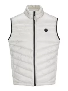 Garnitury - JACK & JONES Męska kamizelka pikowana Jjehero Bodywarmer Collar Noos, Moonbeam, M - grafika 1