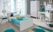 Zestawy mebli dla dzieci - Biały komplet mebli do pokoju młodzieżowego z łóżkiem T2-S08 - miniaturka - grafika 1