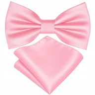 Zestaw mucha + poszetka - jasny różowy GŁADKIE