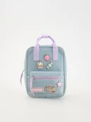 Plecaki - Reserved - Plecak z naszywkami Pusheen - jasnoniebieski - miniaturka - grafika 1