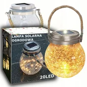 Lampy ogrodowe - LAMPA SOLARNA OGRODOWA SŁOIK Lampion Solarny - 20LED XXL EFEKT SZRONU - miniaturka - grafika 1