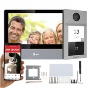 Wideodomofony - Wideodomofon zestaw IP DS-KH8350-WTE1 + DS-KV8113-WME1 Hikvision + breloki + karta microSD 32 Gb - miniaturka - grafika 1