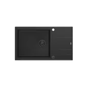 Zlewozmywaki - QUADRON Zlewozmywak EVAN 136 XL czarny, elementy czarne, k.pneum. HCQE58650U7_BLM_P2O0 - miniaturka - grafika 1