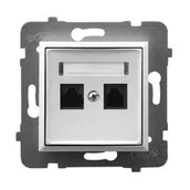 Gniazdka elektryczne - Ospel ARIA Gniazdo komputerowe podwójne kat 5e MMC BIAŁY ARIA GPK-2U/K/M/00 - miniaturka - grafika 1