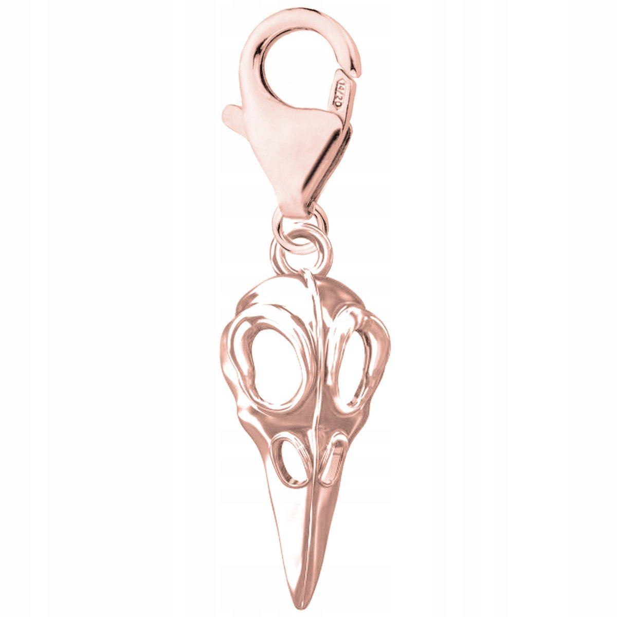 Zawieszka Pozłacana z Czaszką Szkielet Skull Głowa Ptak Kruk SREBRO 925