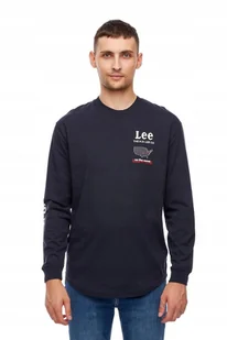 LEE ROAD TEE LS MIDNIGHT NAVY L60WFEMA M - Koszulki męskie - miniaturka - grafika 1