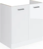 Szafki kuchenne - Vicco Podstawa pod zlewozmywak R-Line, 80 cm z drzwiami, bez blatu roboczego, Biały wysoki połysk/Biały - miniaturka - grafika 1